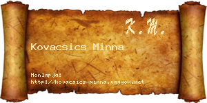 Kovacsics Minna névjegykártya